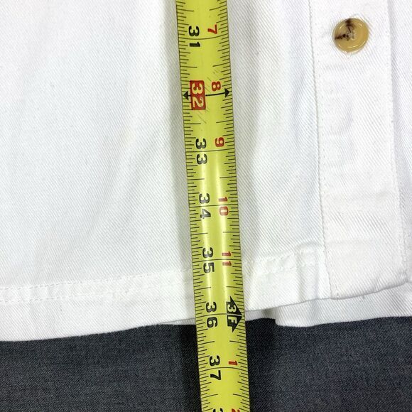 Who What Wear Denim Dress Women M White Classic Puffer Sleeve Sophisticated Chic - Picture 13 of 16